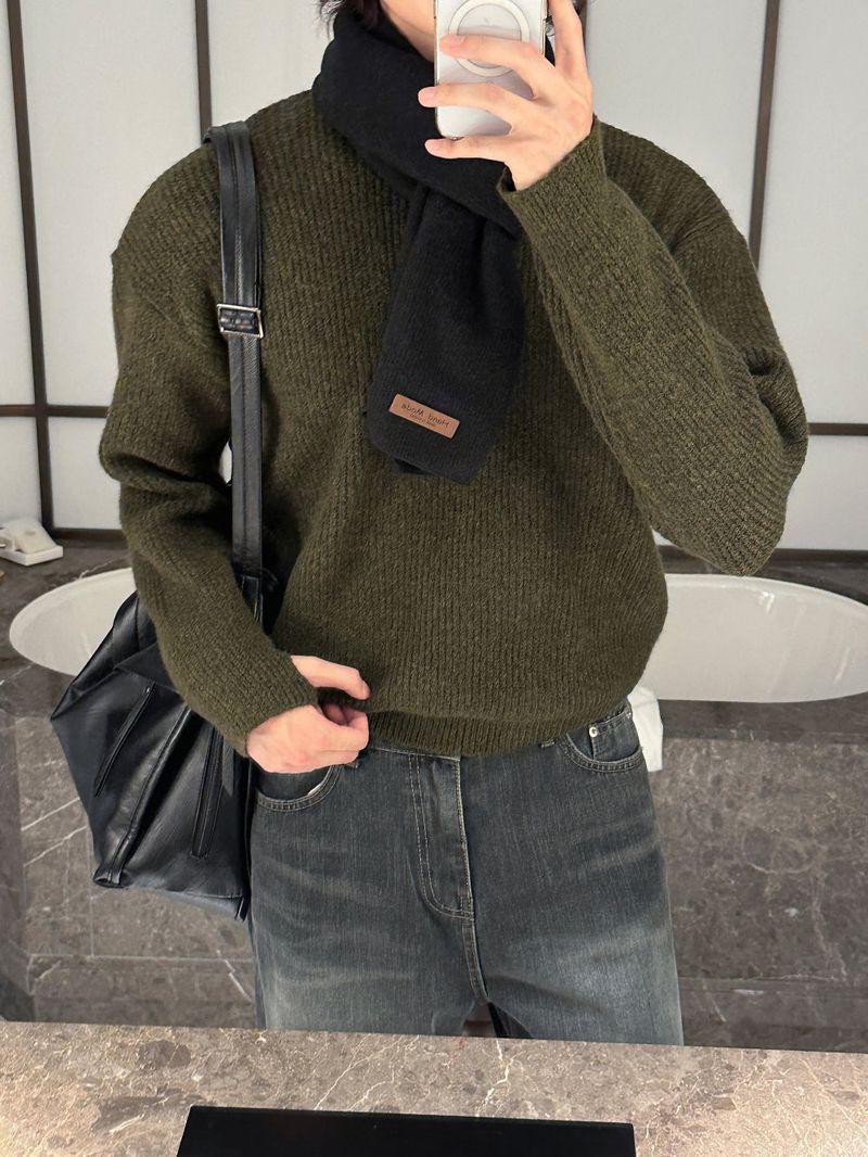 lemenne(ルメンヌ)の「LMN Er Hand Warmer Hatch Round Knitwear (5 colors)(Tops)」