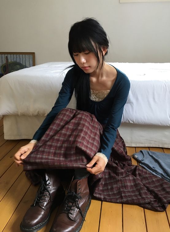 Talib Vintage Check Tiered Banding Long Skirt