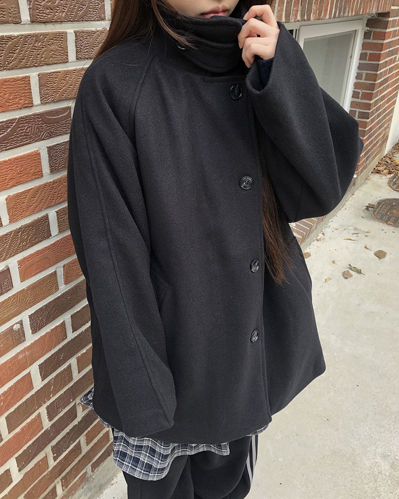 Foru High Neck Turtleneck Midi Coat