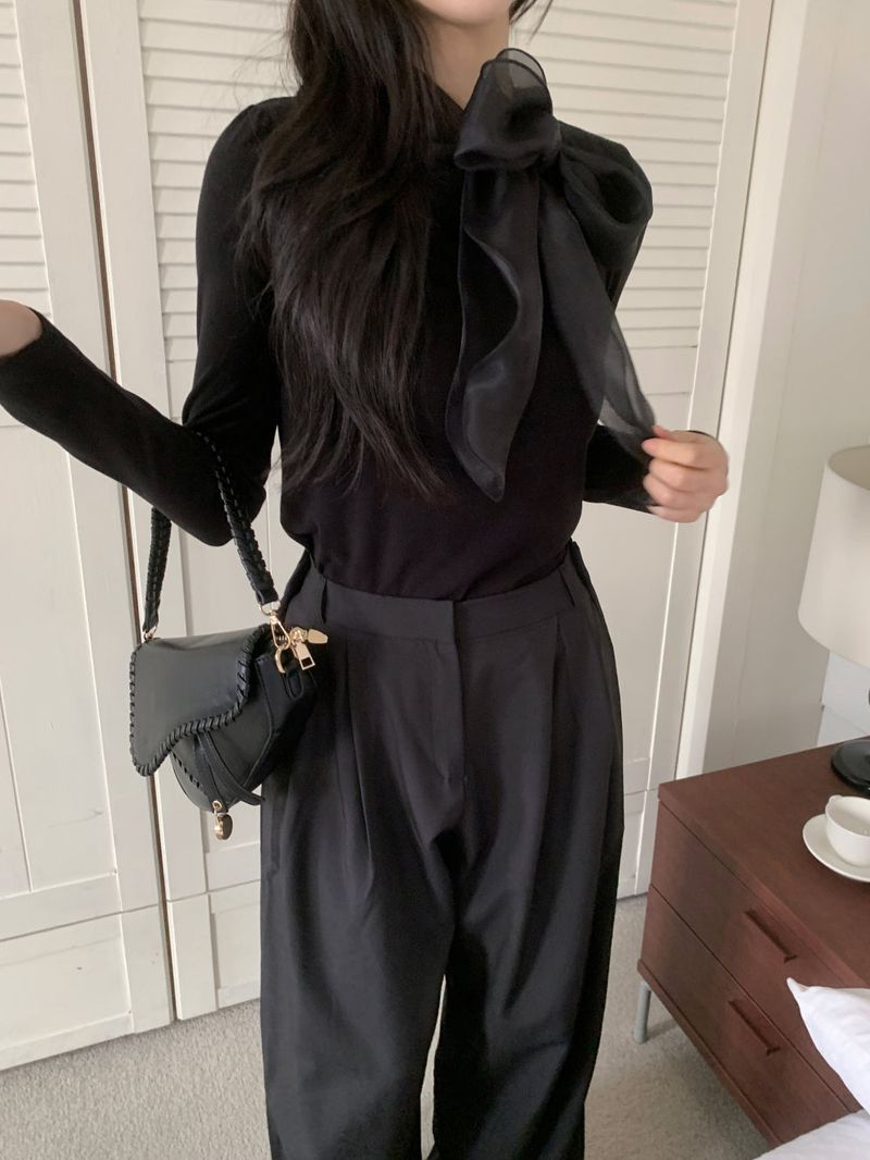 Tilly Tie Scarf Long Sleeve Top