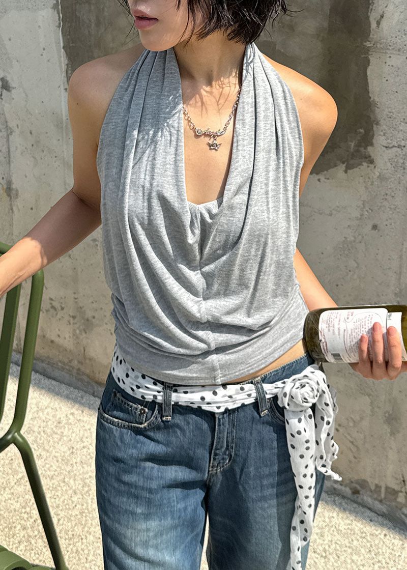 DRAPE HALTER TOP