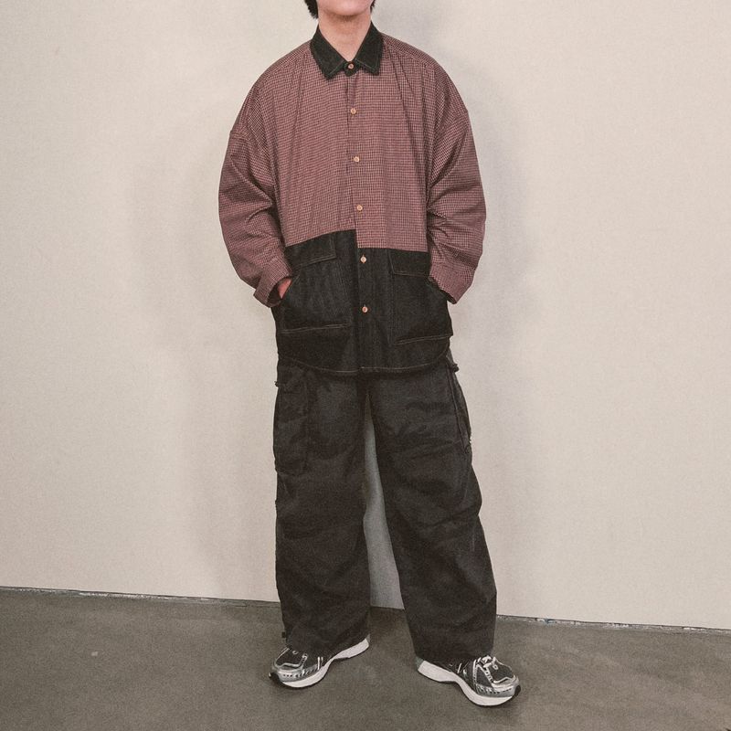 switch panel check shirt_black