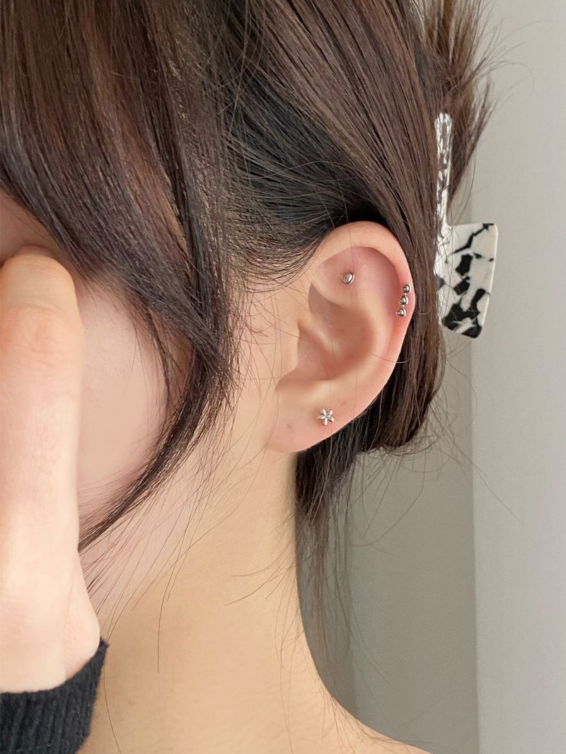 [4 set] mini heart ball piercing set