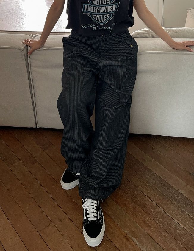 Pay wide pintuck striped denim