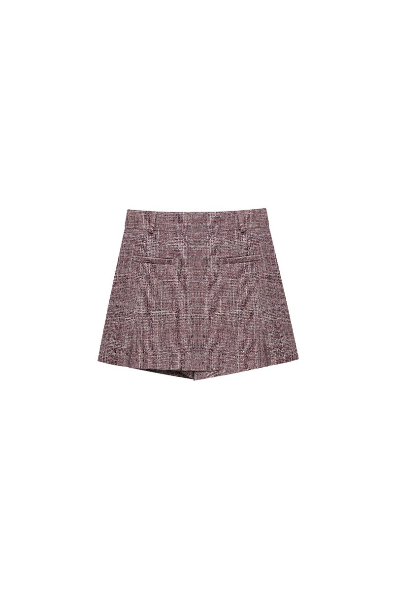 CHERISH TWEED SKIRT PANTS / RED