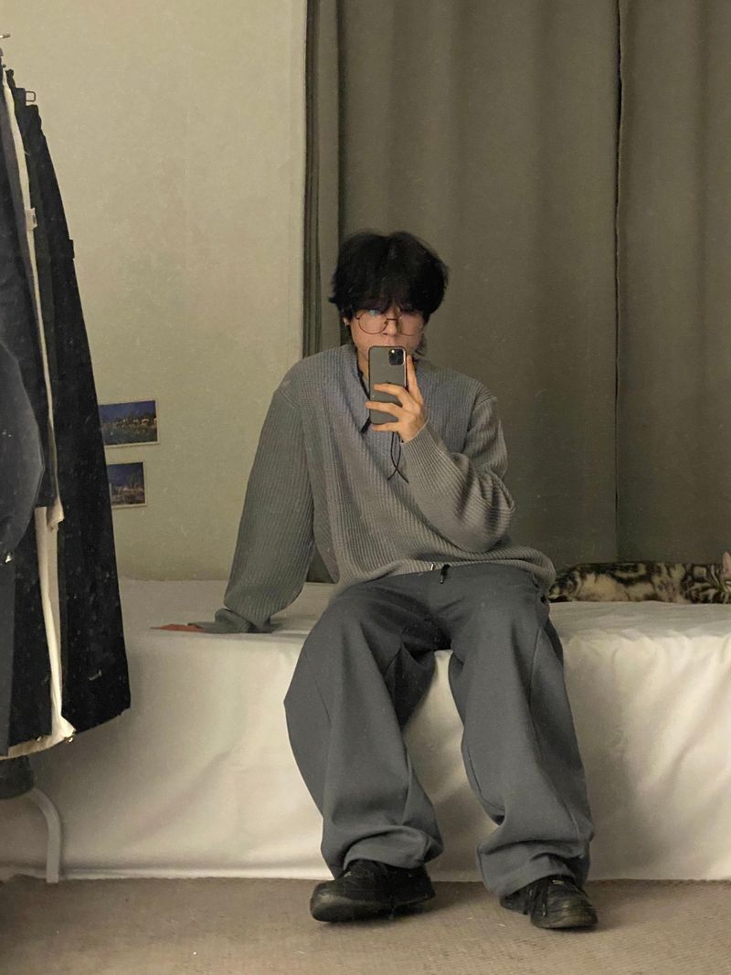 basic hachi round muji Knit 2C