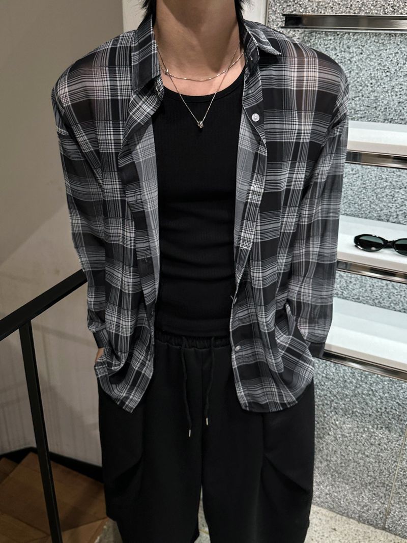 Er See-Through Summer Check Shirt