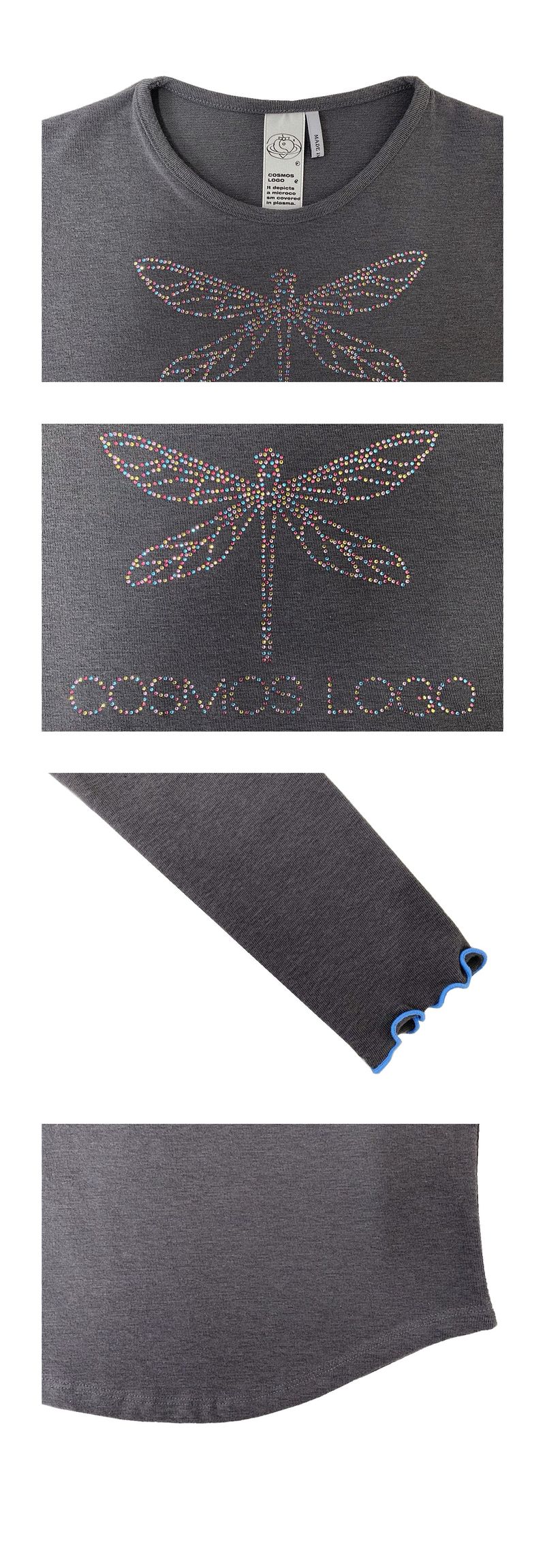 BLING T-SHIRT IN DARK GREY