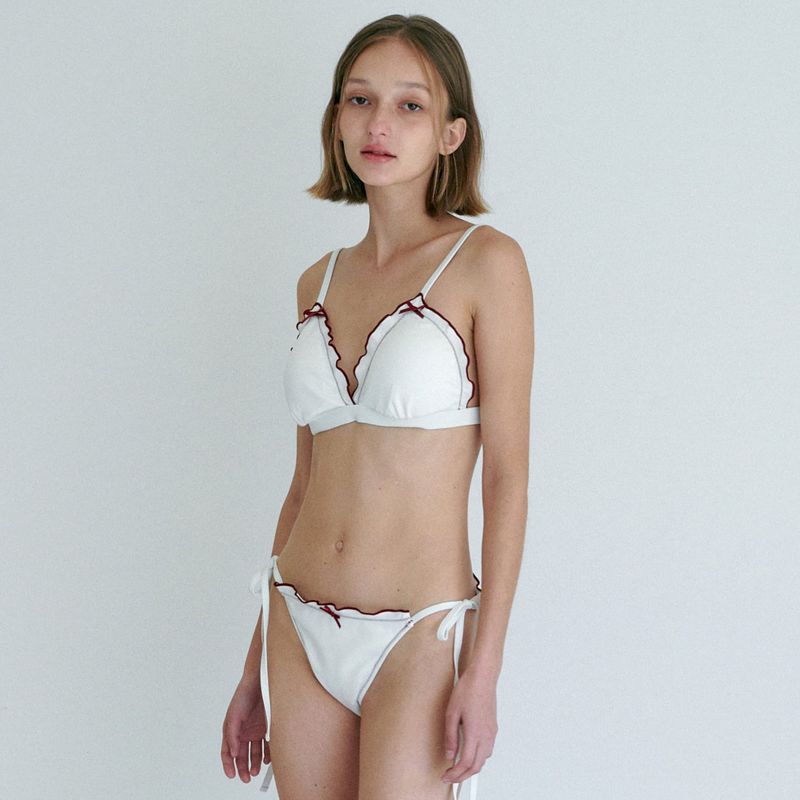 FRILL LACE BIKINI SET / WHITE