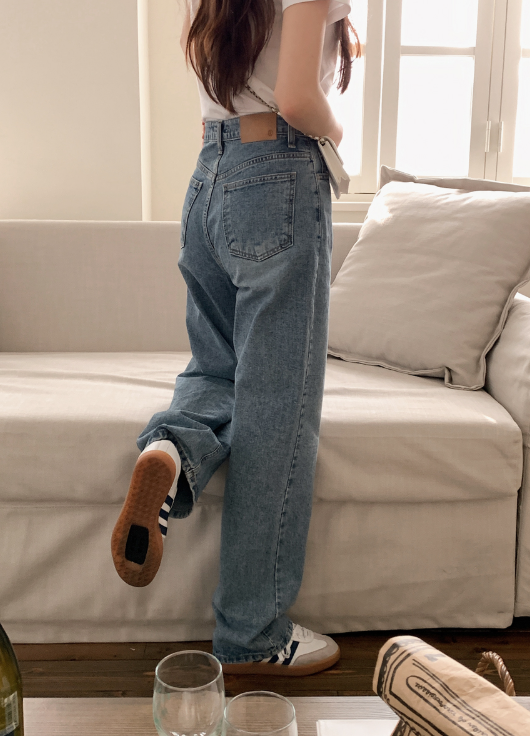 [SHOPPERMADE] Trend Washed Wide Denim Pants