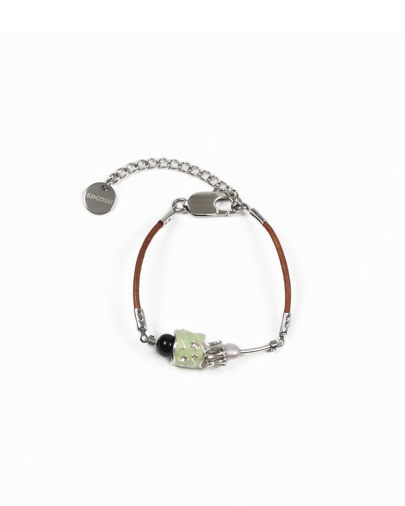 KIMZISU（キムジス）の「 Stone Combi Bracelet - Barrel Loop _ BROWN（Accessories）」