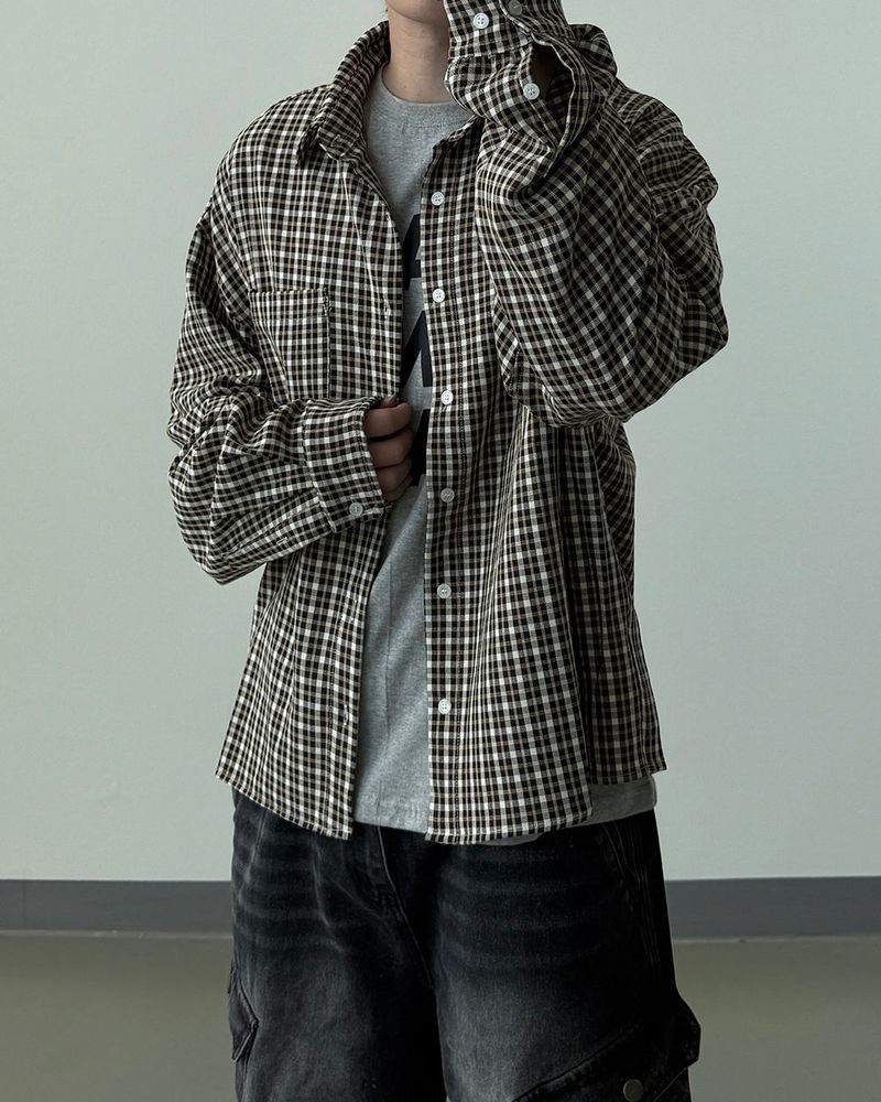 N Semi Crop Check Shirt