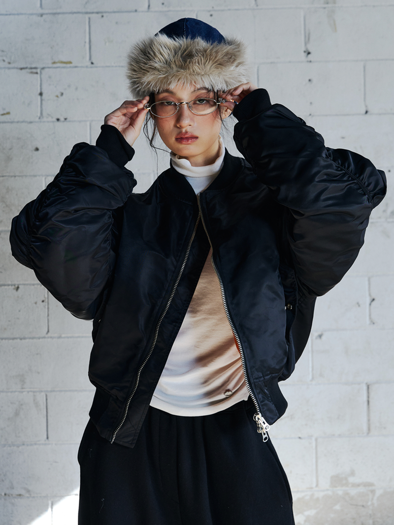 VOLUME SHIRRING MA-1 / BLACK