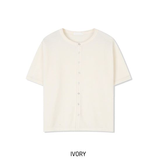 Snapd Round Short Sleeve Cardigan