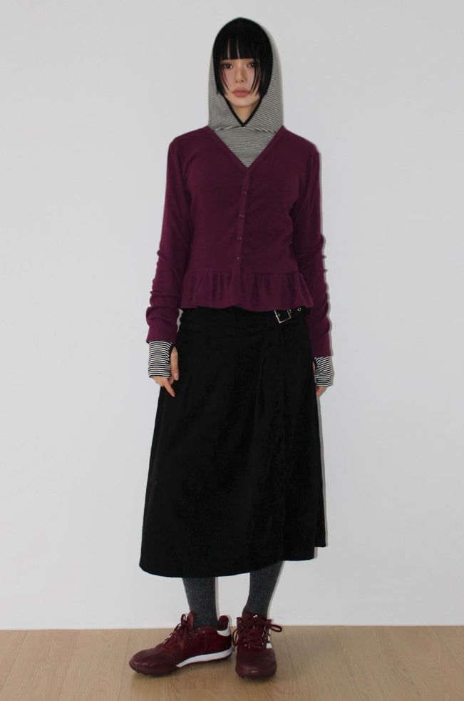 (Brushed) FLEUR FRILL CARDIGAN