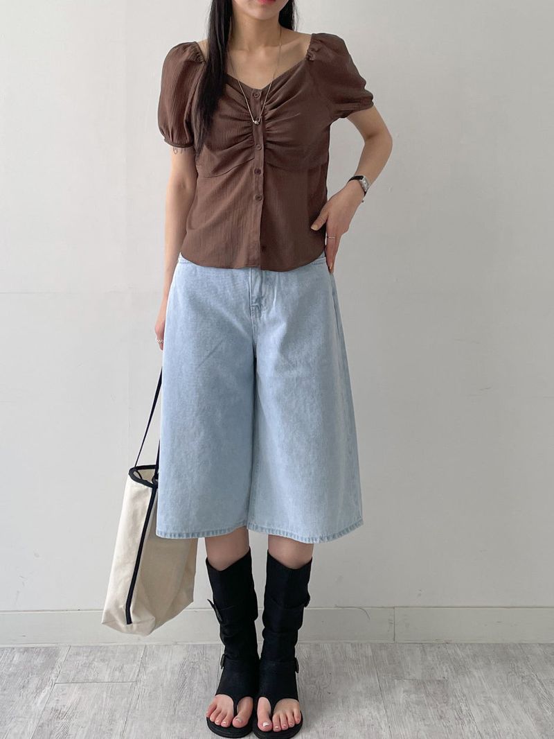 775 Bermuda Wide Denim Pants