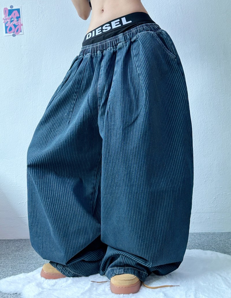 STRIPE BALLOON PANTS🩶💙 - 2 COLORS