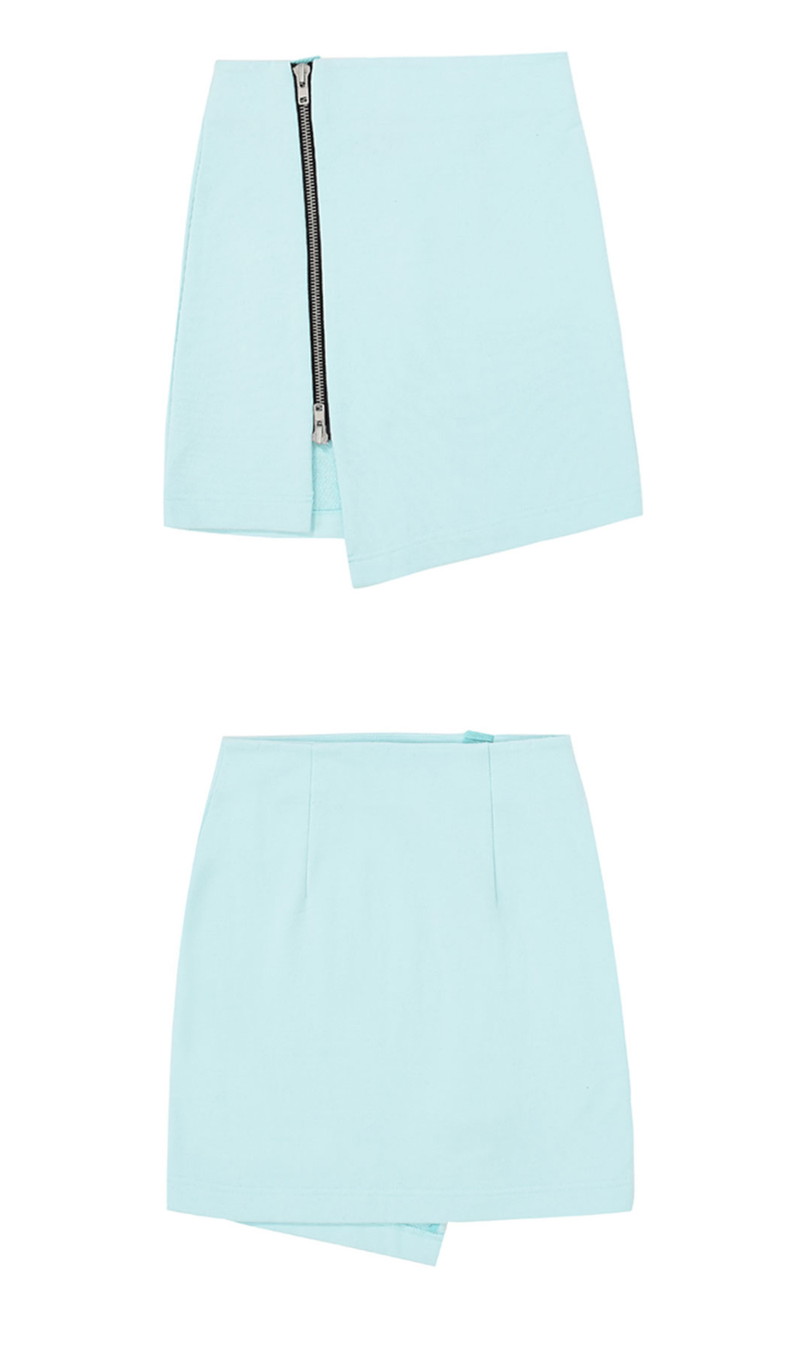 Zip Up Mini Skirt