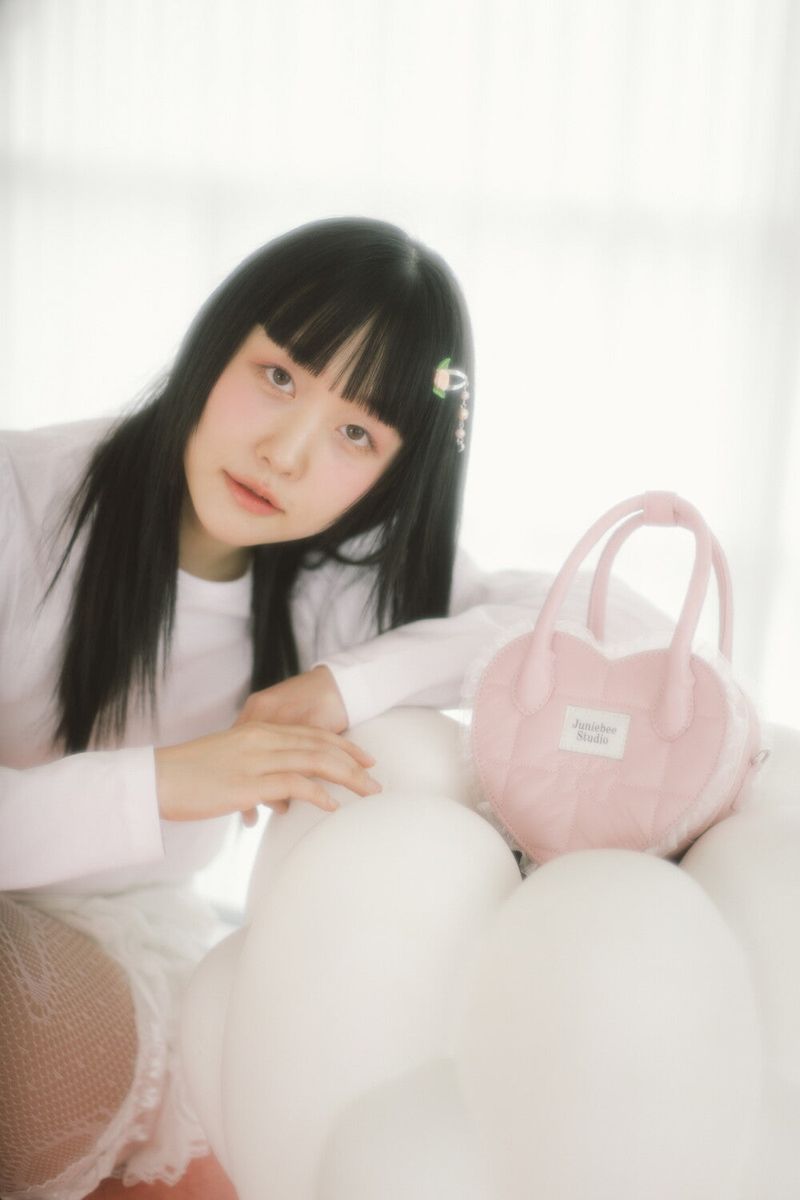 Junie Lace Heart Bag ( Pink )