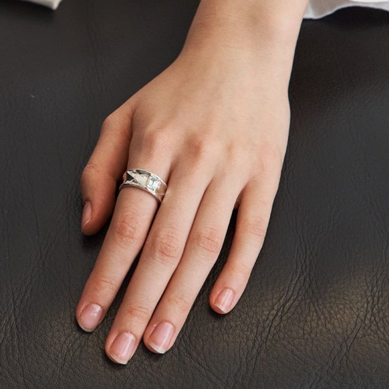 FLIT（フィリット）の「SAND DUNE STONE RING (AQUAMARINE) (SILVER)（Accessories）」