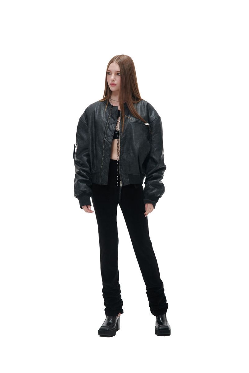 VELVET SHIRRING LEGGINGS