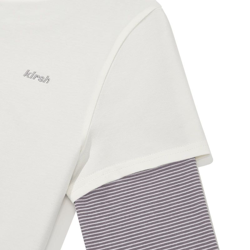 STRIPE LAYERED T-SHIRT 2PACK [WHITE]
