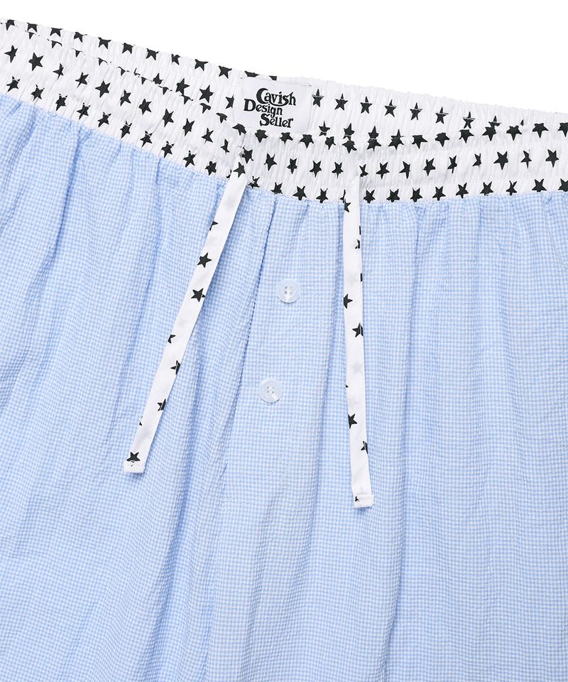 W CHECK LOUNGE PANTS BLUE(CV2FMFPA59A)