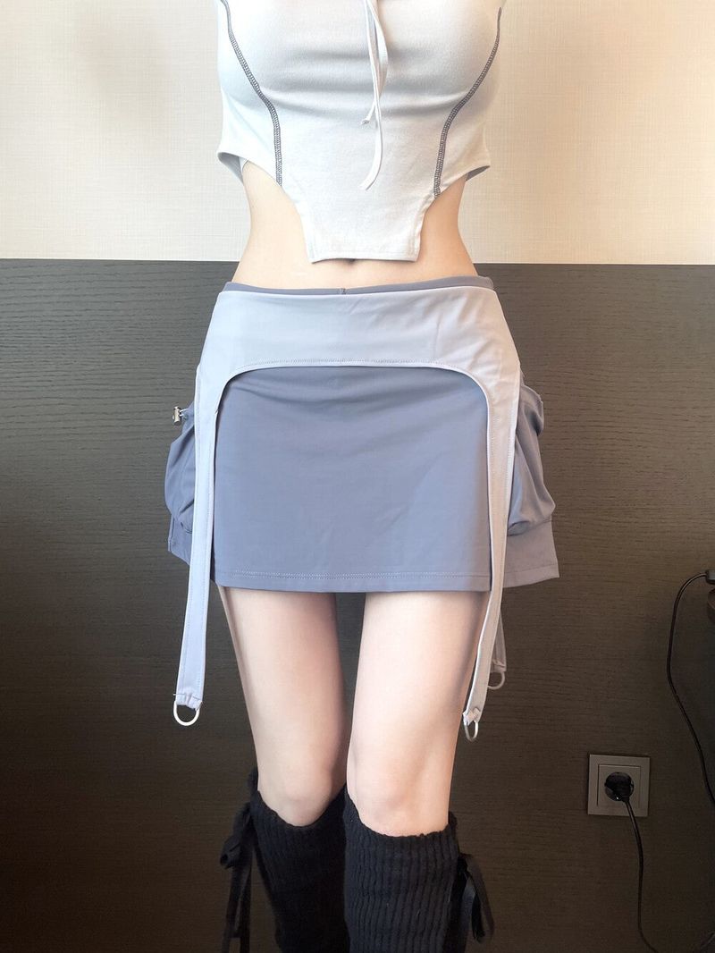 Seow(ソウ)の「1207. サスペンダーストラップカーゴミニスカート(2カラー)(スカート)」