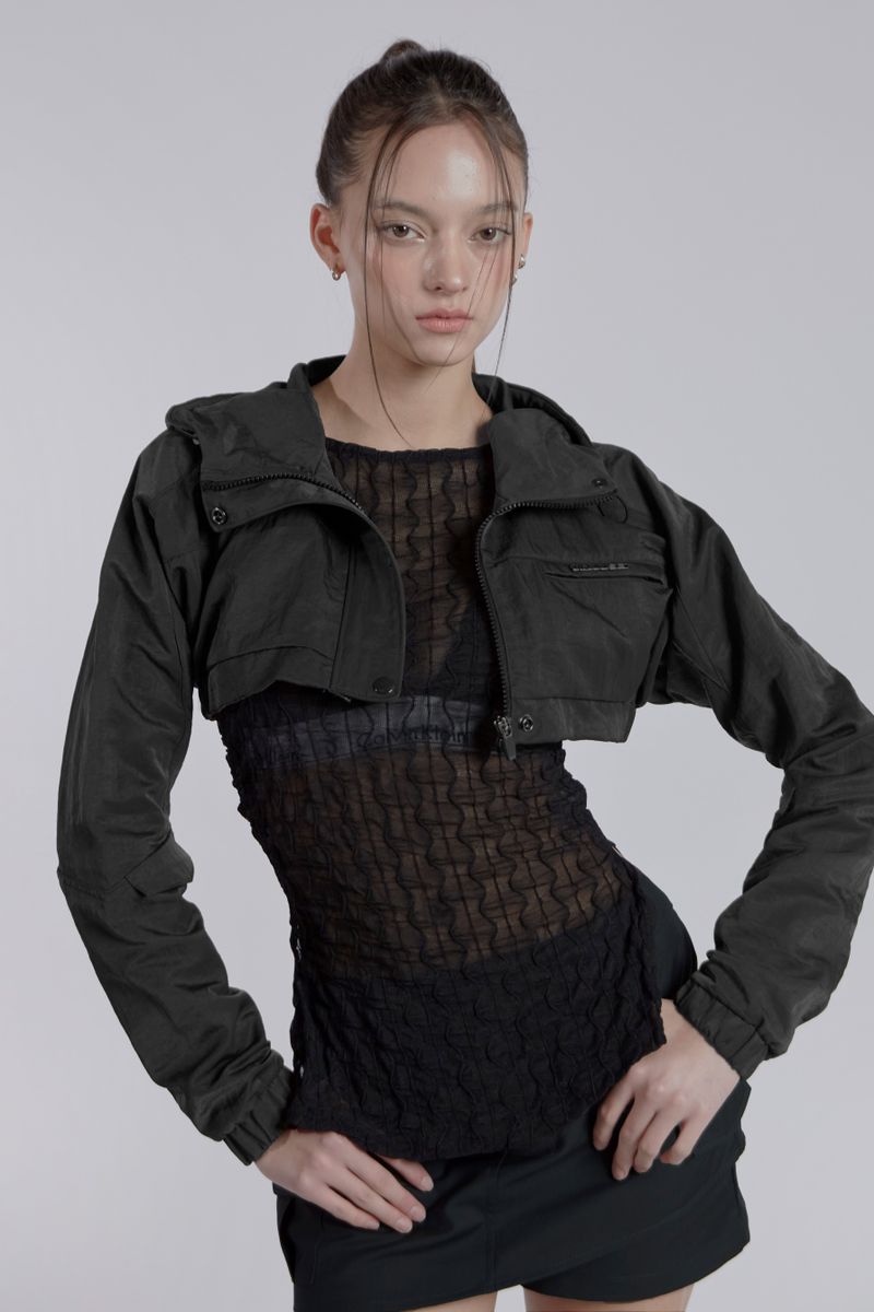SEETHROUGH LACE SLIT TOP(BLACK)