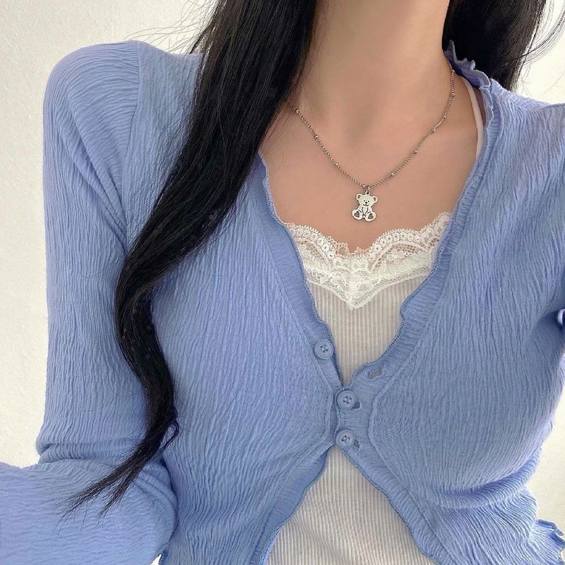 Heart pong bear necklace