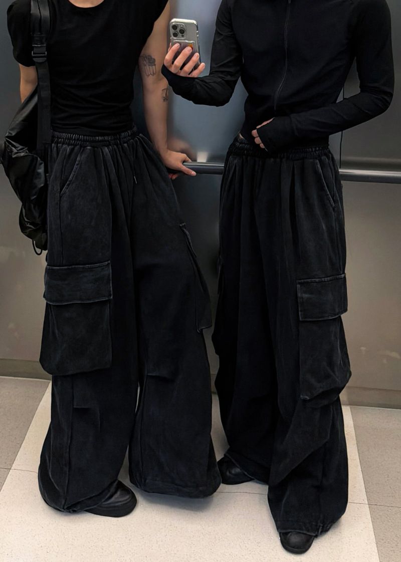 Washed Cargo Jogger Pants