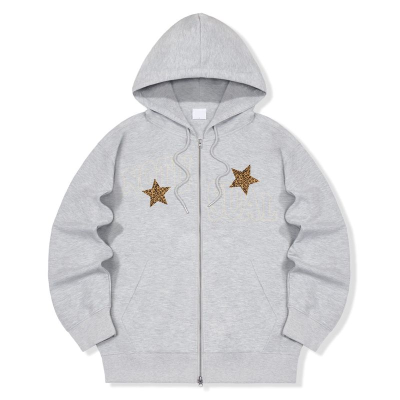 Leopard Star 2way Zip-Up Hoodie - 2COLOR