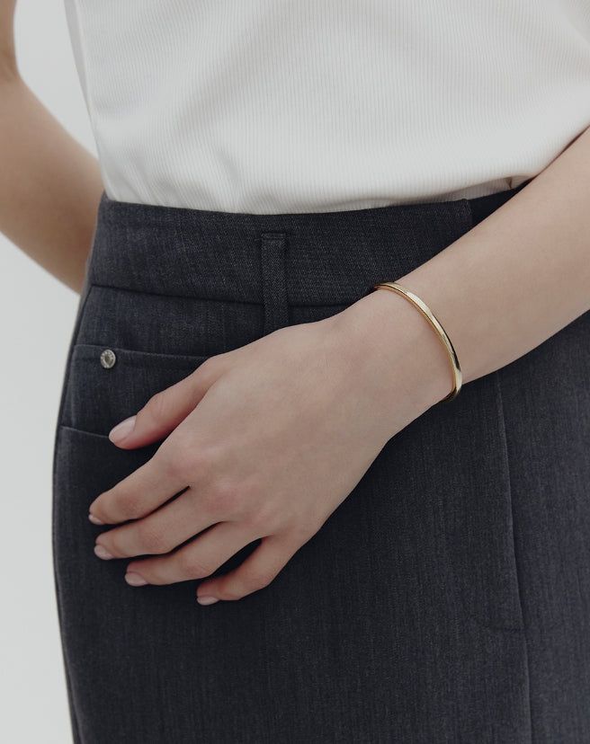 26SS★ [Premium Plating] Precise AB Single Cuff Bangle