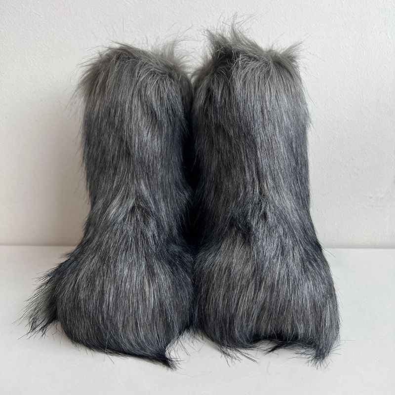 Soft eco fur middle boots (3 Color)
