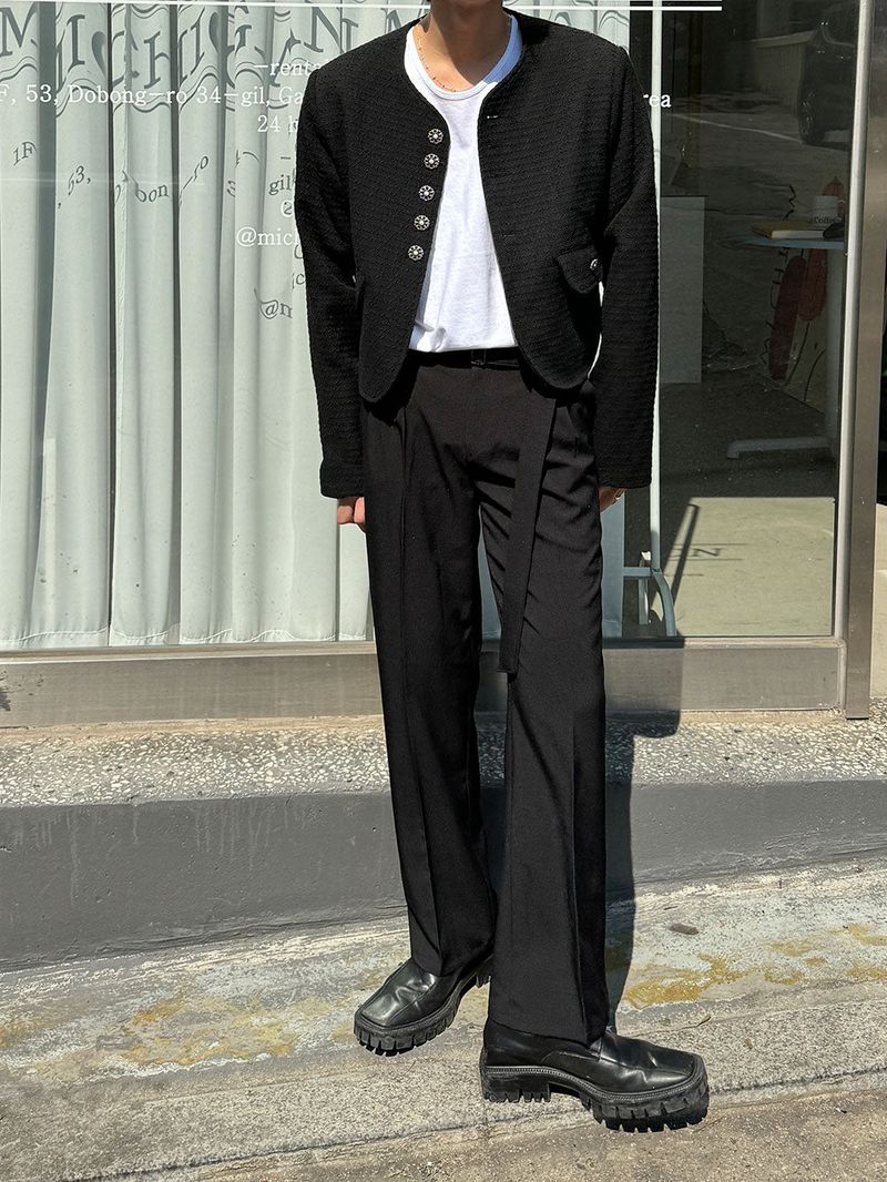 ASCLO Semi Wide Belt Slacks (4color)