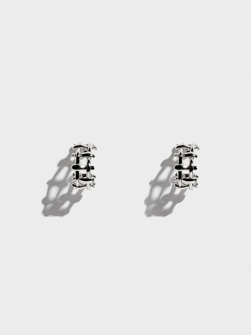 BONAFIDE JEWELRY(ボナファイドジュエリー)の「マルチハッシュタグスモールフープピアス (Silver)(アクセサリー)」