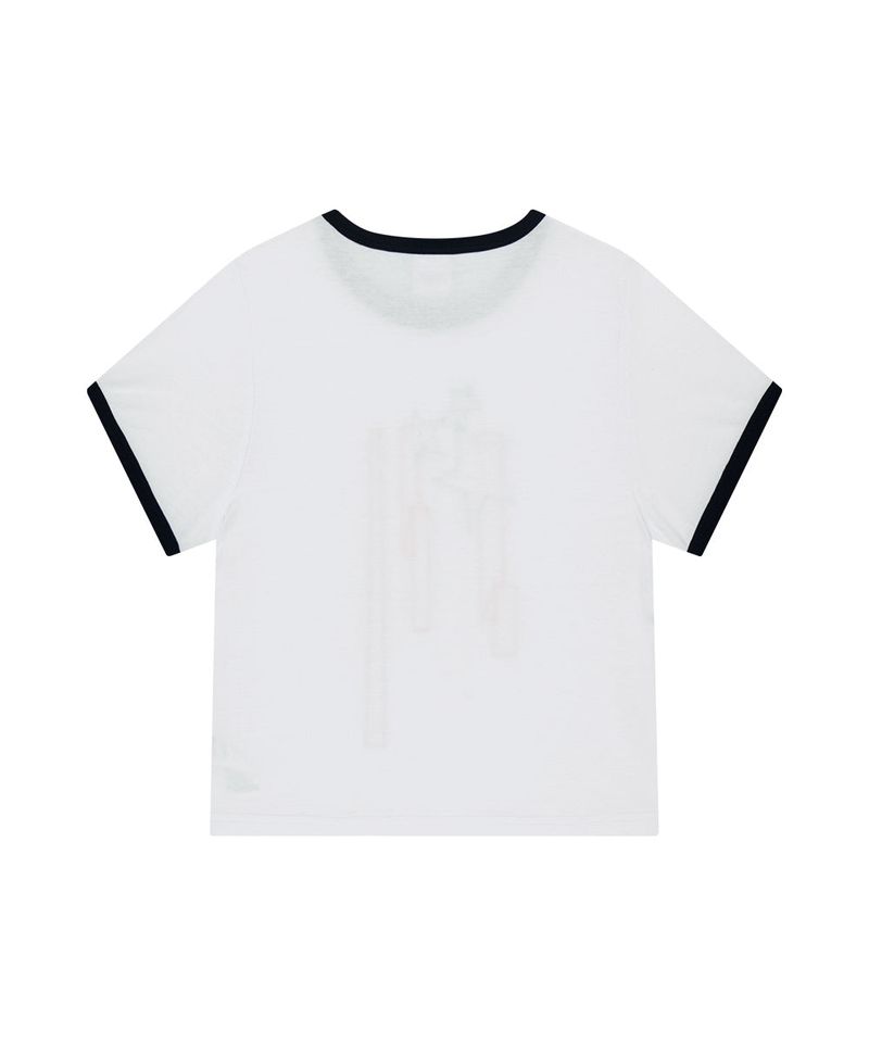 FLAG APPLIQUE RINGER CROP TEE