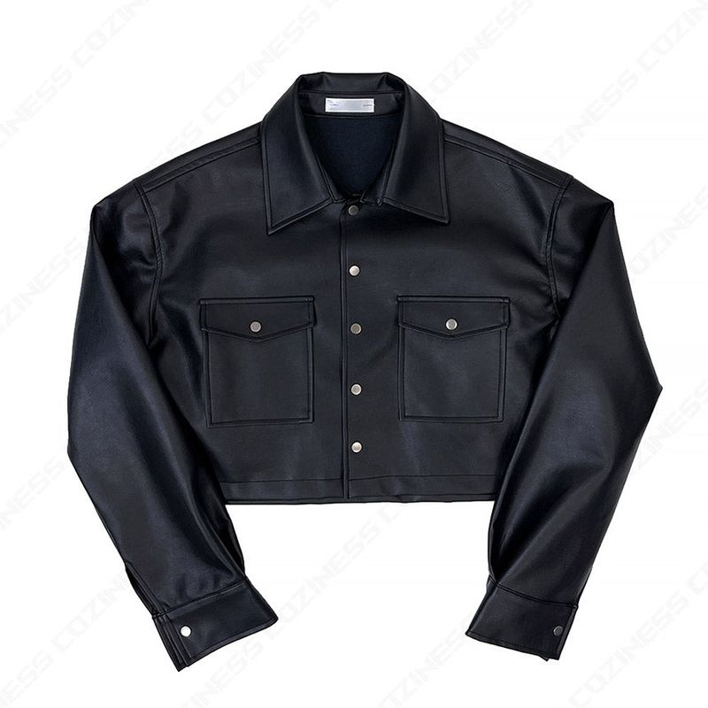 MO French Leather Cropped Jacket (2 colors)