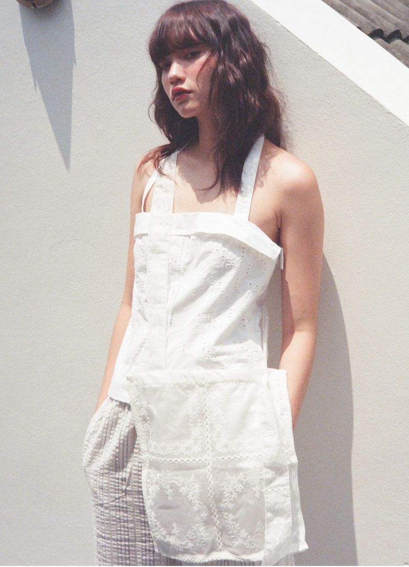 Lace Organza Bag - White