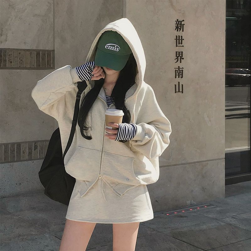 [Bellied made] Movening Color Blocking Two-Way Hooded Zip-up