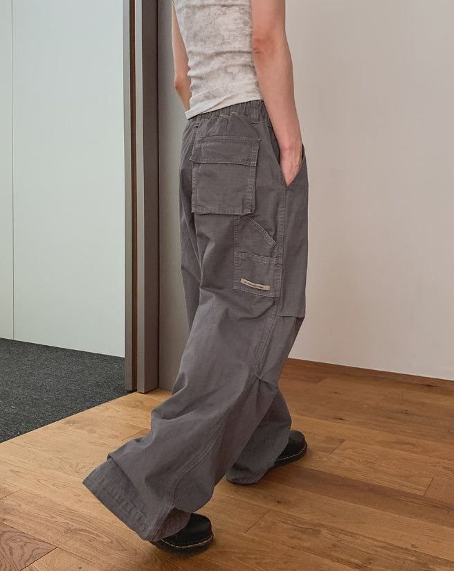 Draw Wash Parachute Wide Pants
