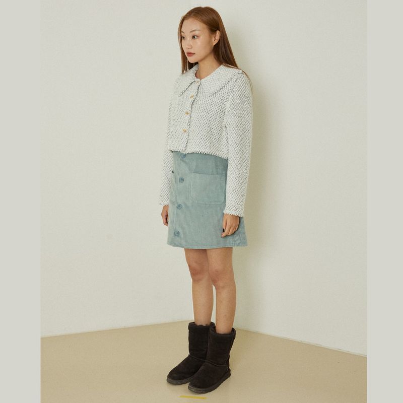 Azure short cardigan (white)