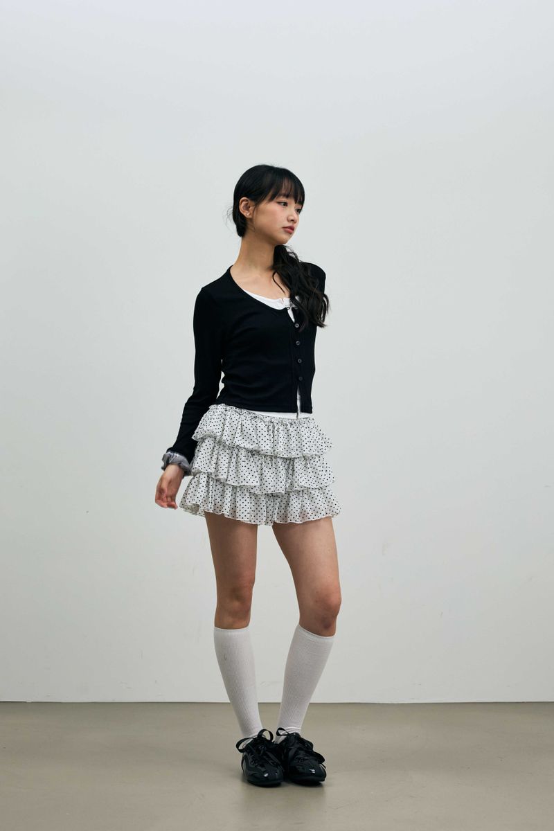 MINI HEART CANCAN SKIRT PANTS / WHITE