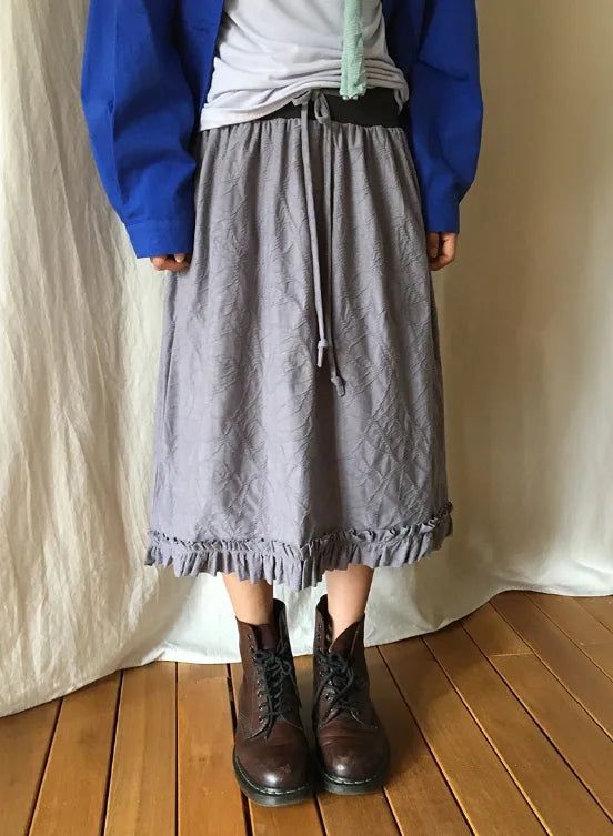 BAON（バオン）の「Bibelte Jacquard Frill Banding Midi Skirt（Skirts）」