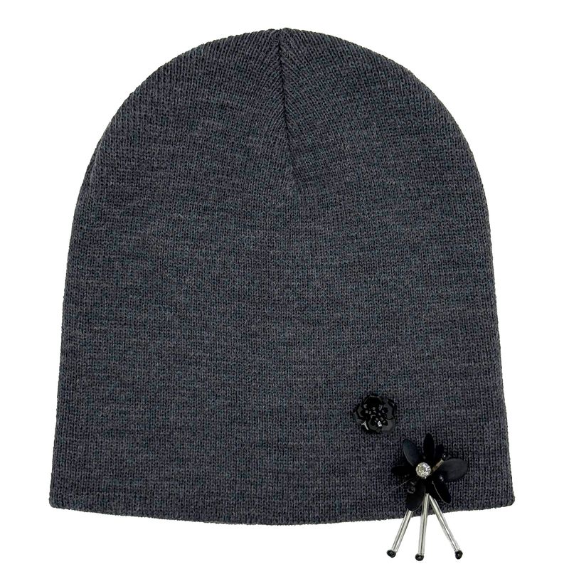 Drop Spangles Knit Beanie [Grey]