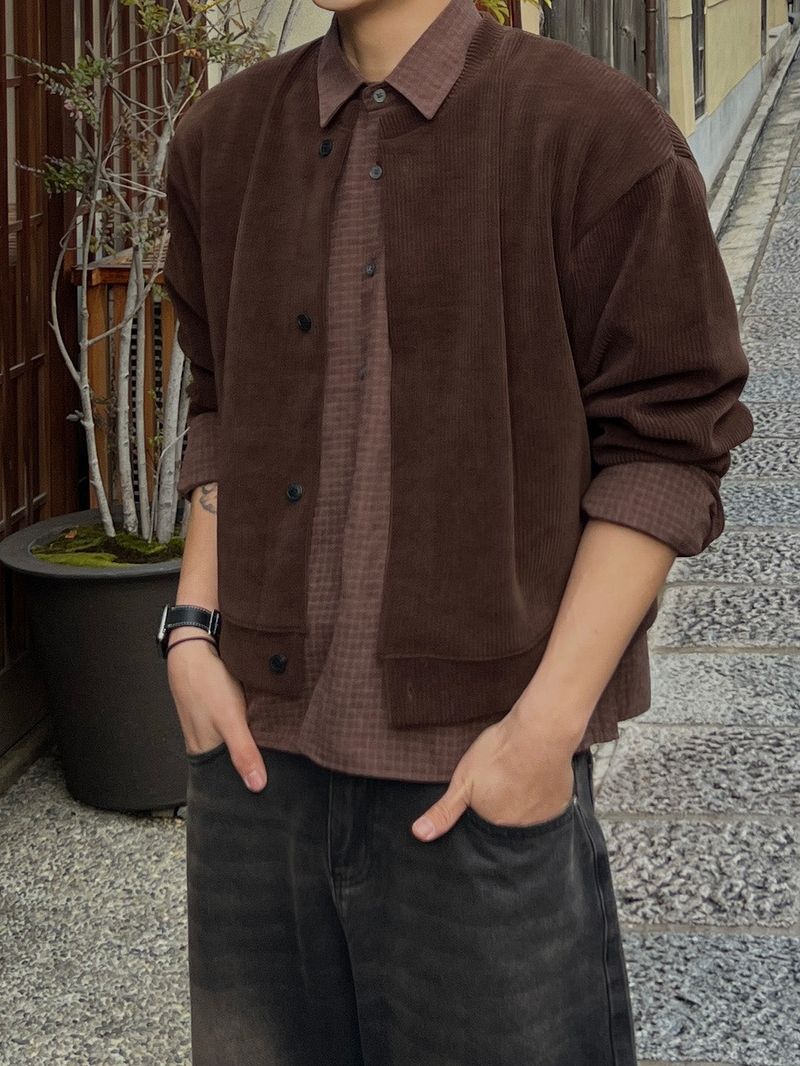 Edge Winter Cropped Check Shirt (2 Colors)