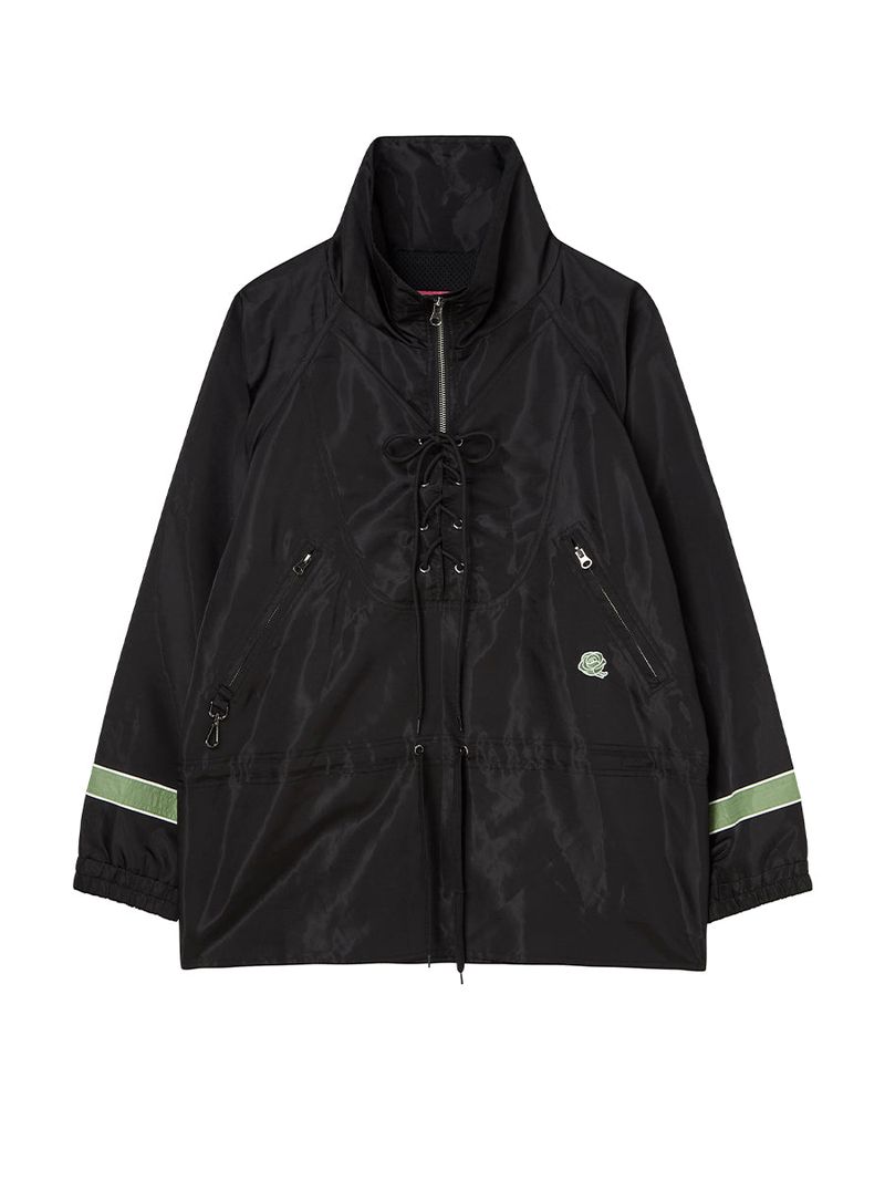LACE UP ANORAK JACKET (BLACK)