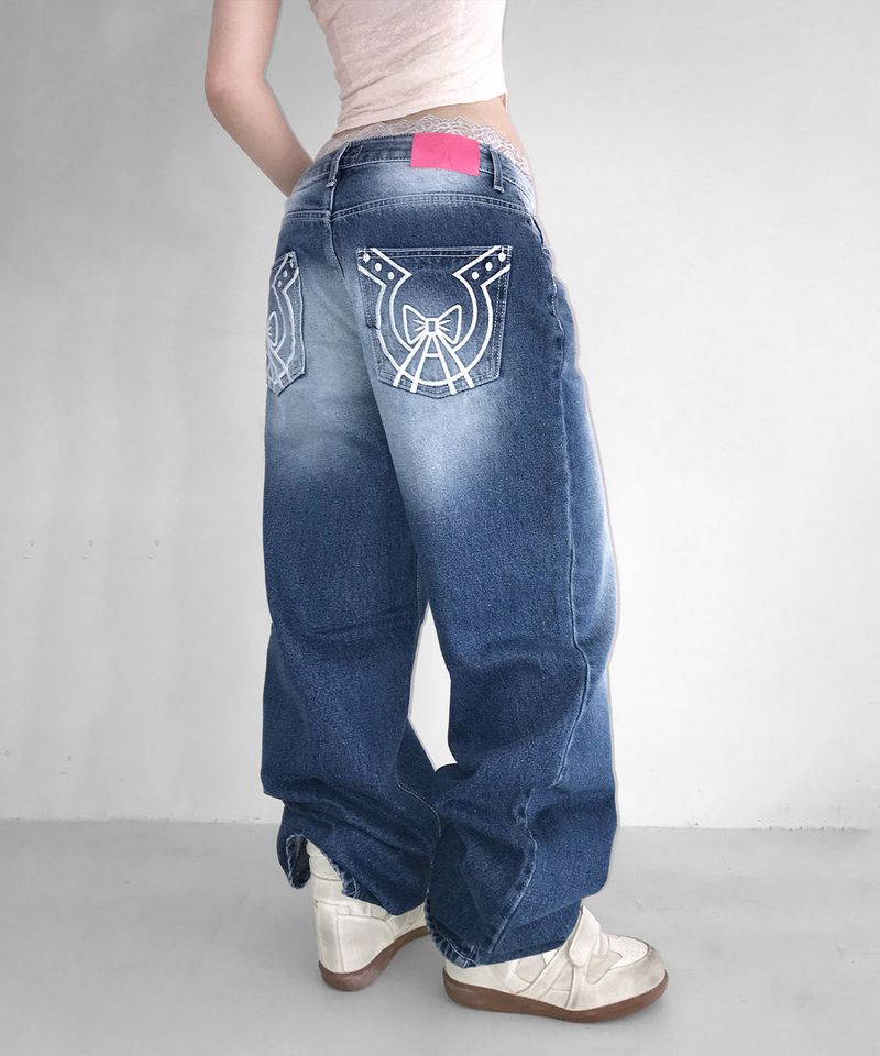 ポニーリボンデニムパンツ
