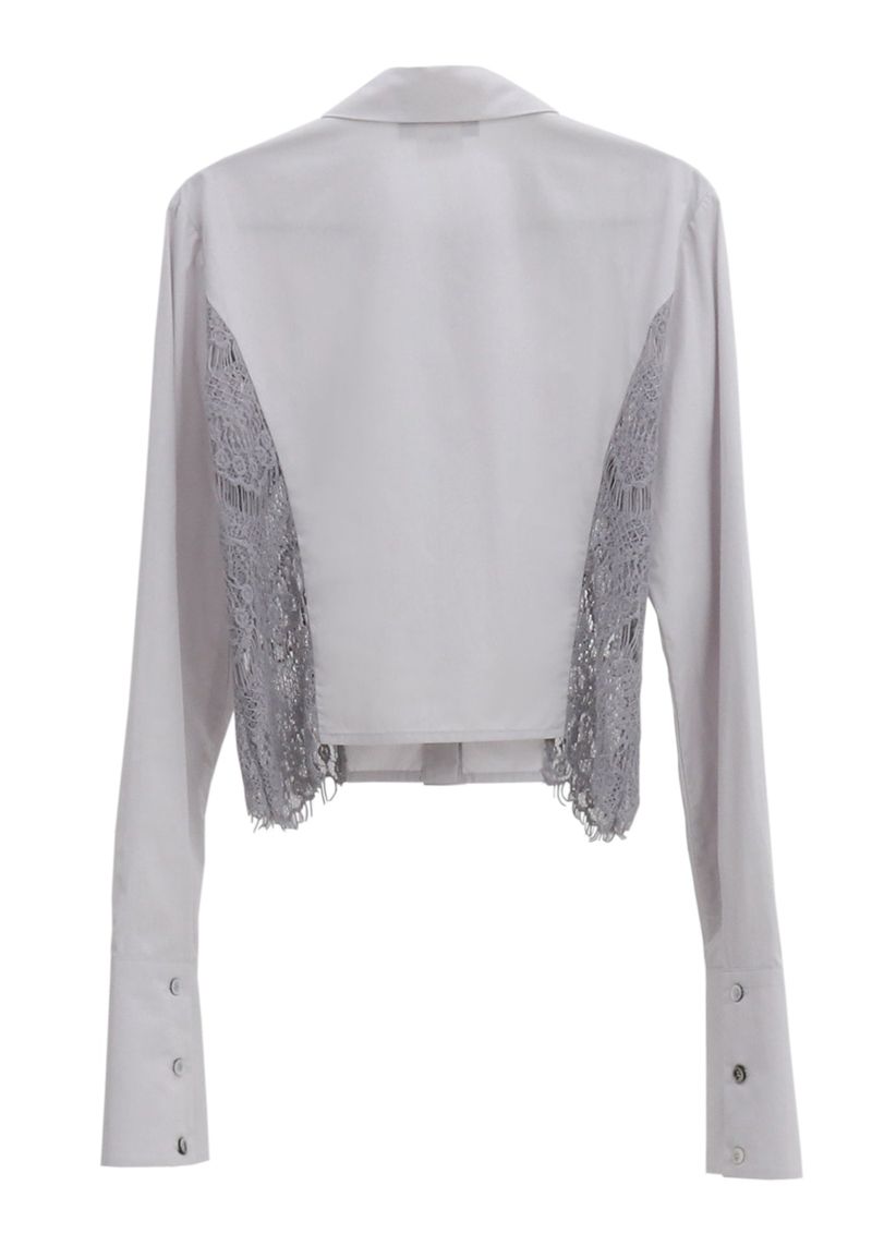 VINTAGE LACE CROPPED SHIRT