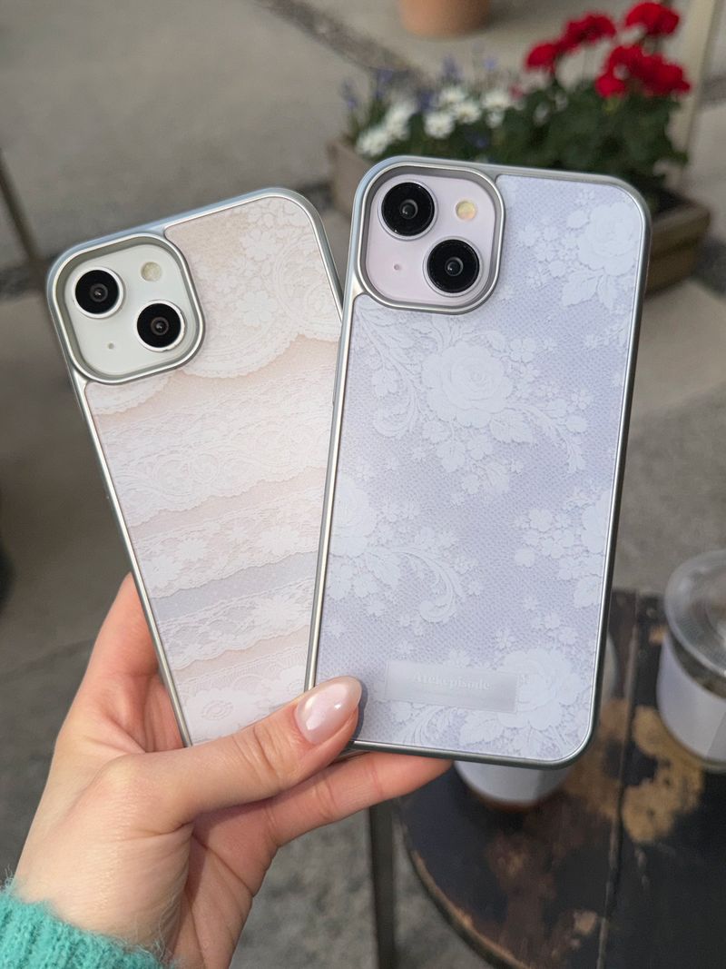 Rose Lace Magsafe Silver Glass Bumper Case